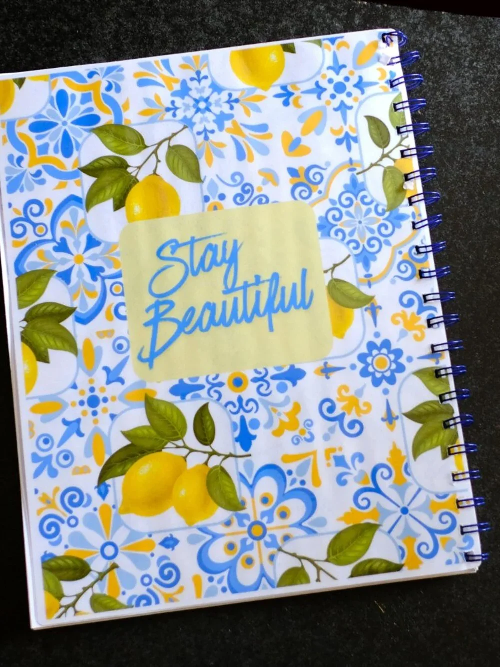 Handmade Lemon Weekly Planner Bound Notebook, book, notes, gift, journal